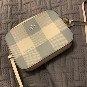 Barely used Buffalo gray plaid Coach crossbody